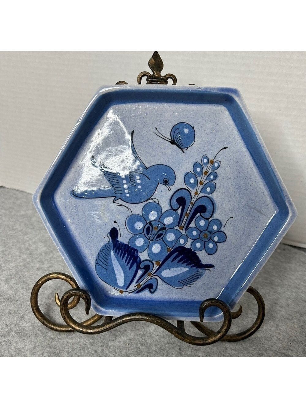 Ken Edwards Tonala Mexico Handpainted Dish 7x8"